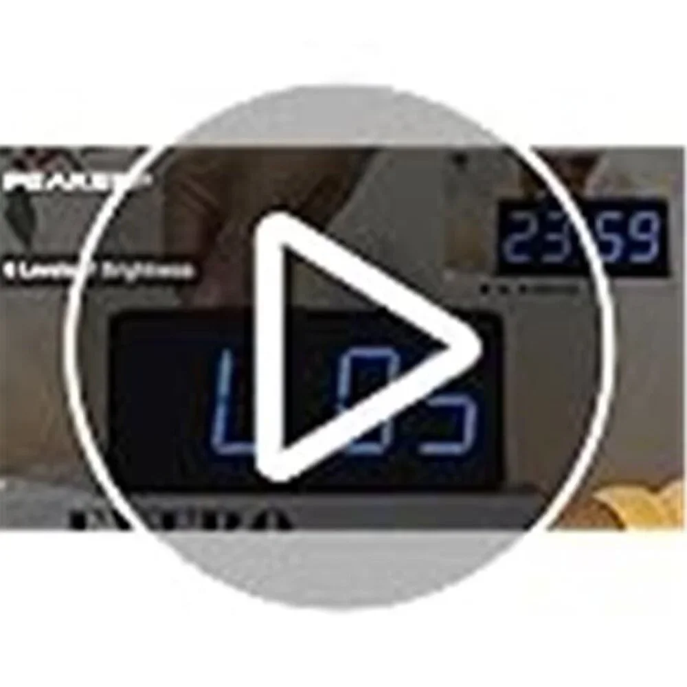 Digital Alarm Clock Large LED Numbers Loud Alarm USB Charger Bedside Clock Blue
